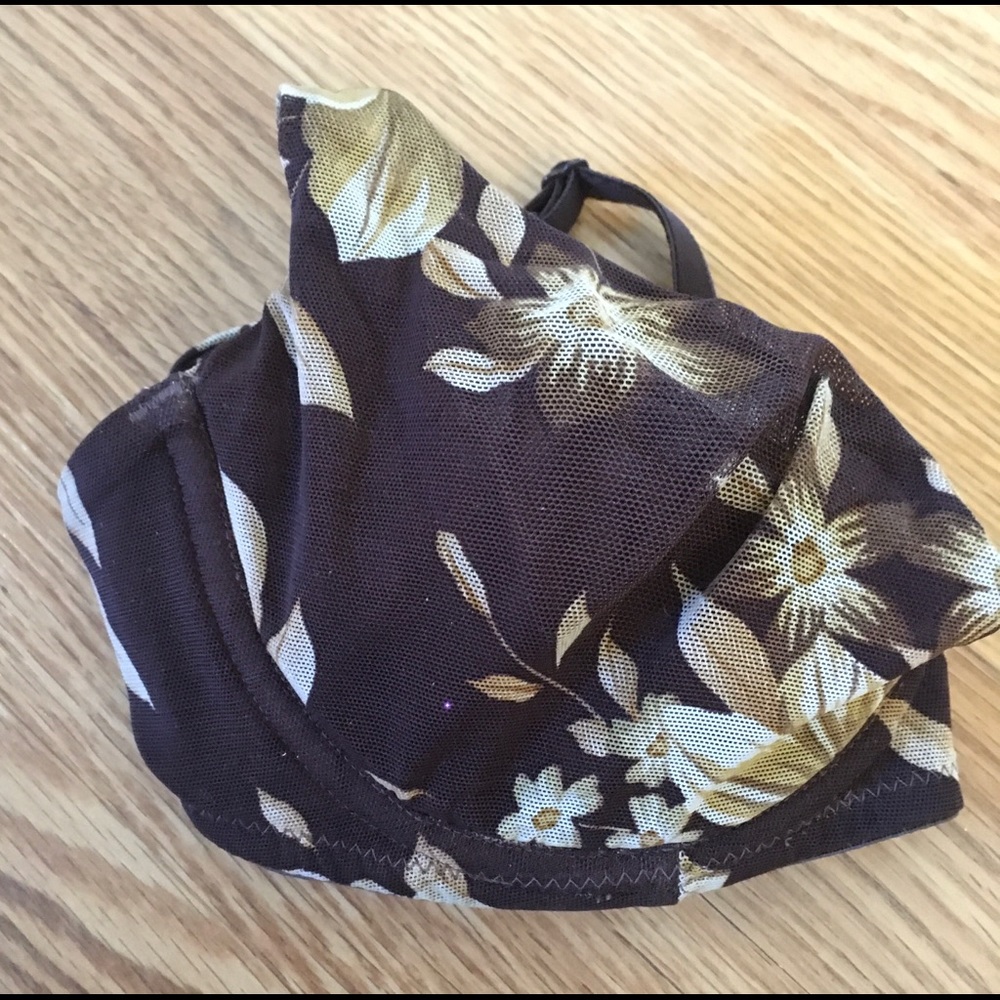 Victoria’s Secret Brown Floral Printed‎ Mesh Balconette Demi Bra 34B - Picture 6 of 7